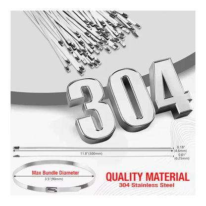 200 Pcs Heavy Duty 304 Stainless Steel Zip