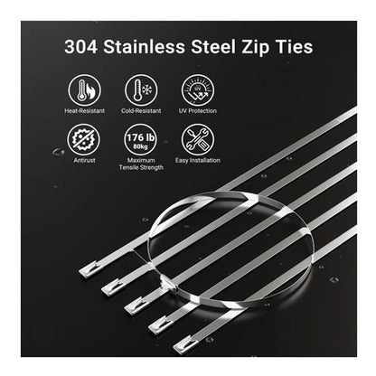 Stainless Steel Cable Tie Gun with Metal Zip Ties
