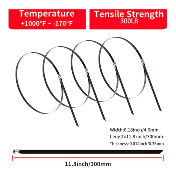 200 Pcs Heavy Duty 304 Stainless Steel Zip