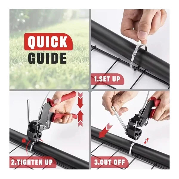 Stainless Steel Cable Tie Gun with Metal Zip Ties