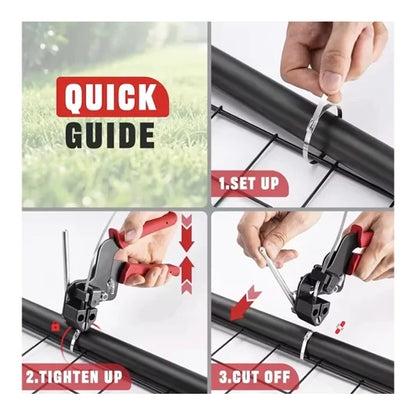 Stainless Steel Cable Tie Gun with Metal Zip Ties