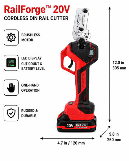 RailForge™ 20V Cordless DIN Rail Cutter