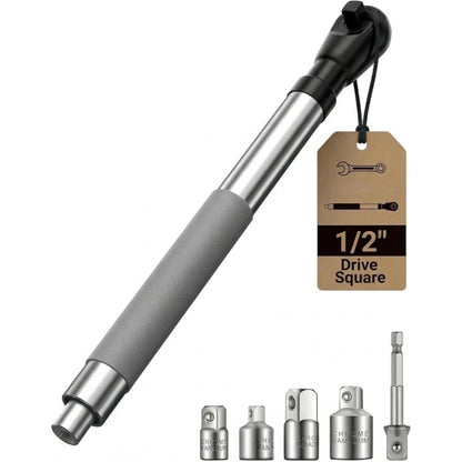 Heavy-Duty 72-Tooth Ratcheting Wrench Extender – 1/2" Drive