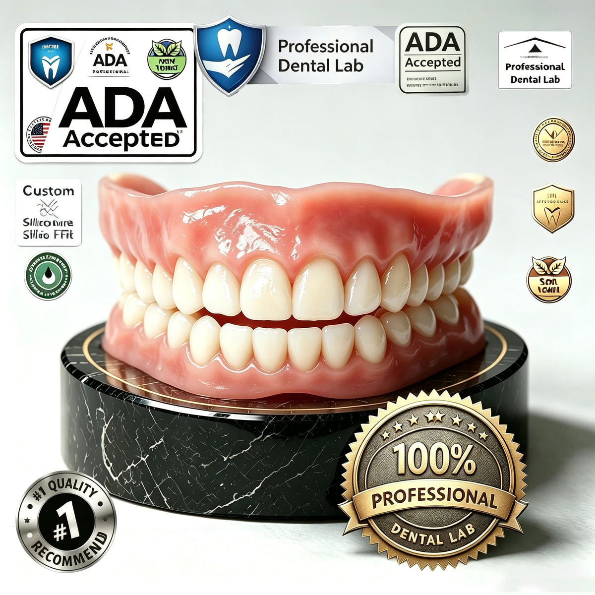 No-Glue Comfort Dentures